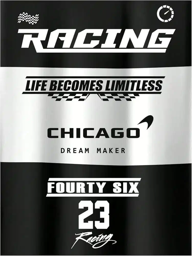 NEW RACING PRINTED DROP SHOULDER T-SHIRT